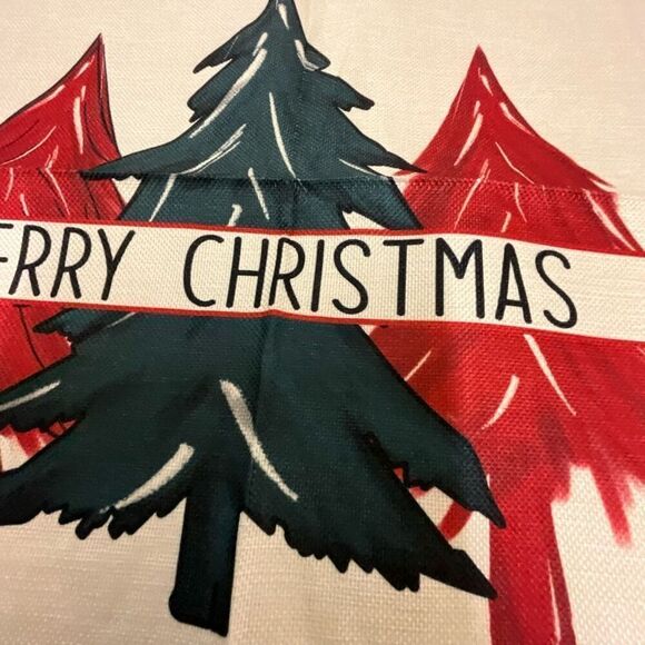 NWOT Set of 2 Decorative Pillow Case Covers for Christmas Joy Ornaments Trees - Picture 3 of 13